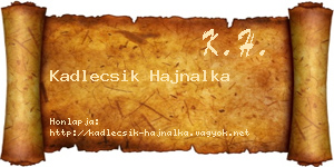 Kadlecsik Hajnalka névjegykártya