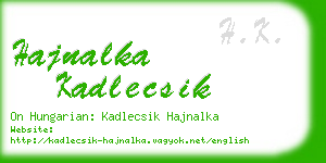 hajnalka kadlecsik business card